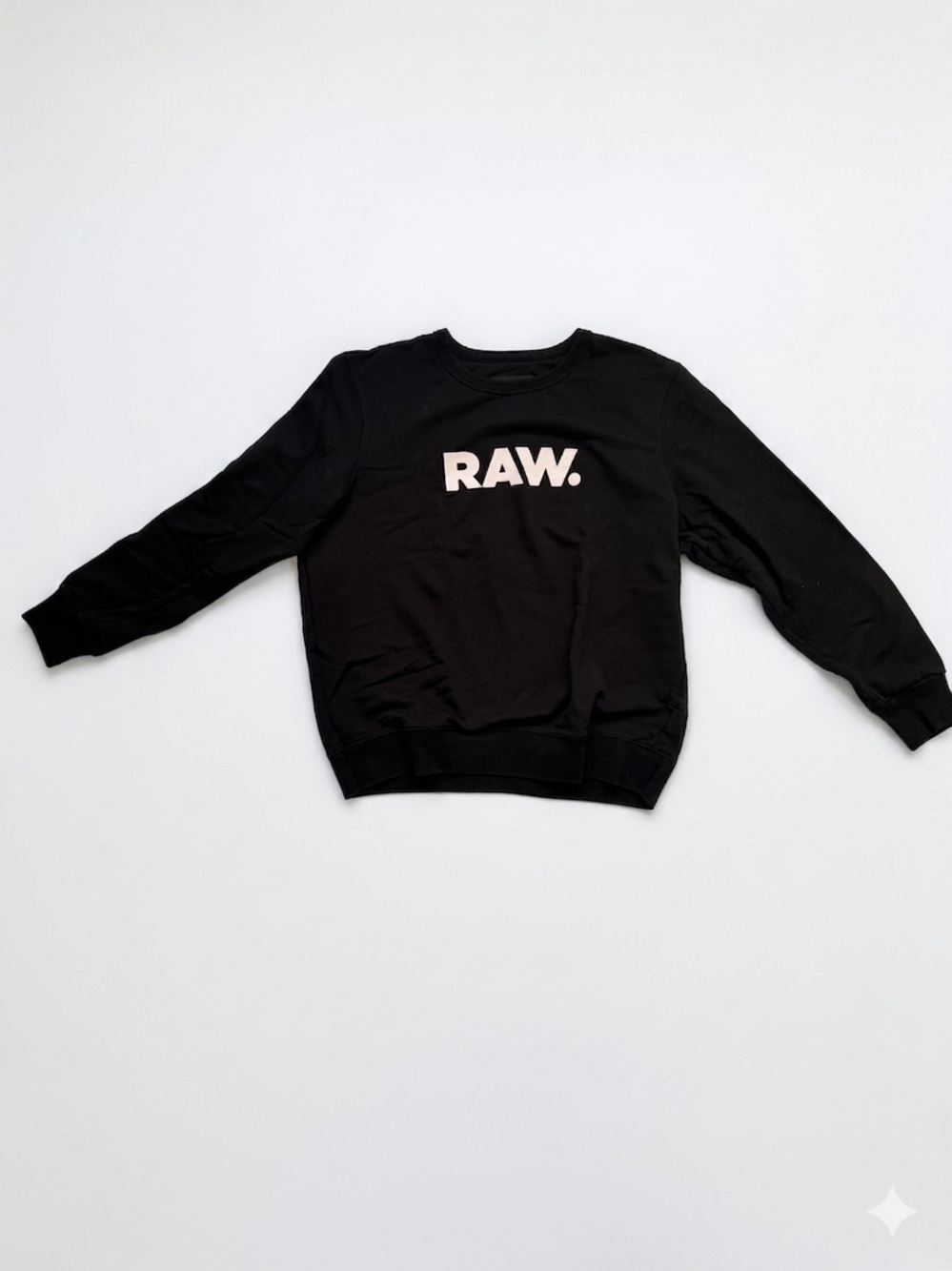G-Star RAW Black Crewneck Sweatshirt with White Logo